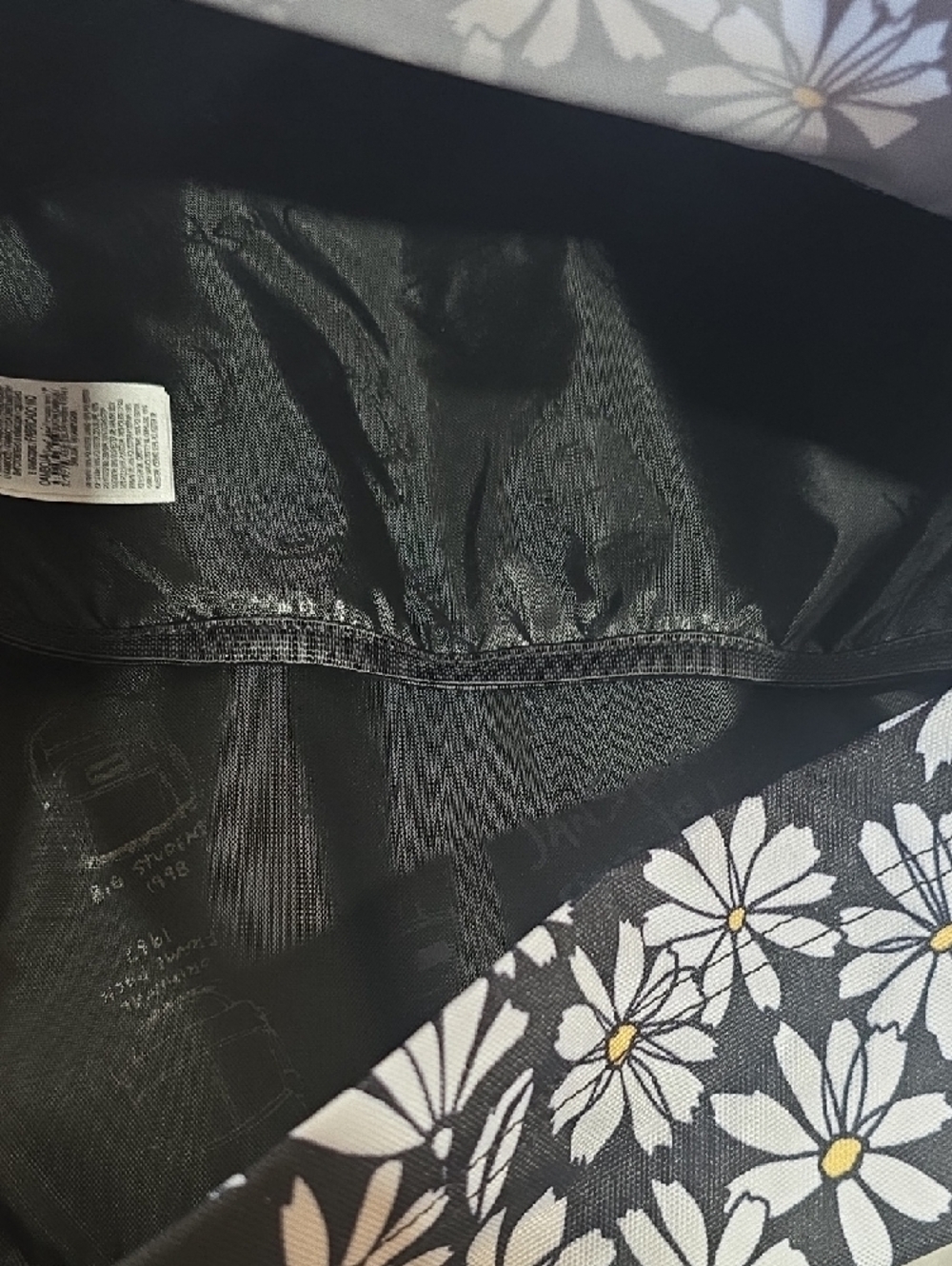 Jansport Black Daisy Print Backpack - Picture 8 of 12